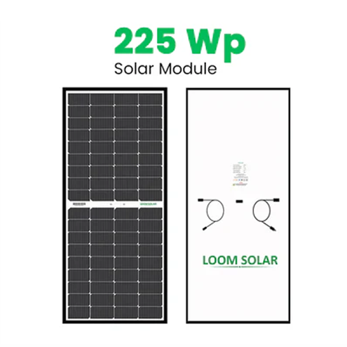 Loom Solar Mono PERC, Half Cut 225Wp, 12V Solar Panel for Inverter Battery Charging